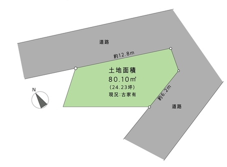 自由設計で建築できる24坪の角地【売土地】