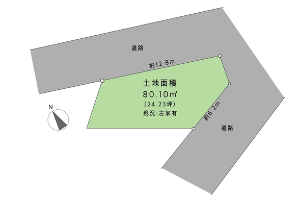 自由設計で建築できる24坪の角地【売土地】